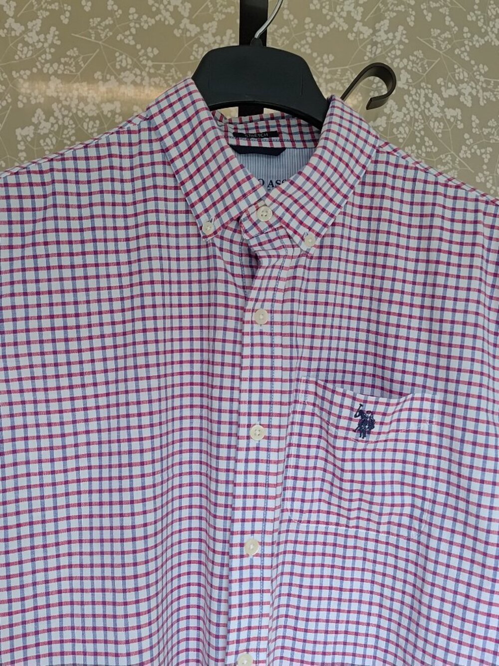 U.S. Polo Assn. Short Sleeve Men's Shirt Cotton Size M Gingham
